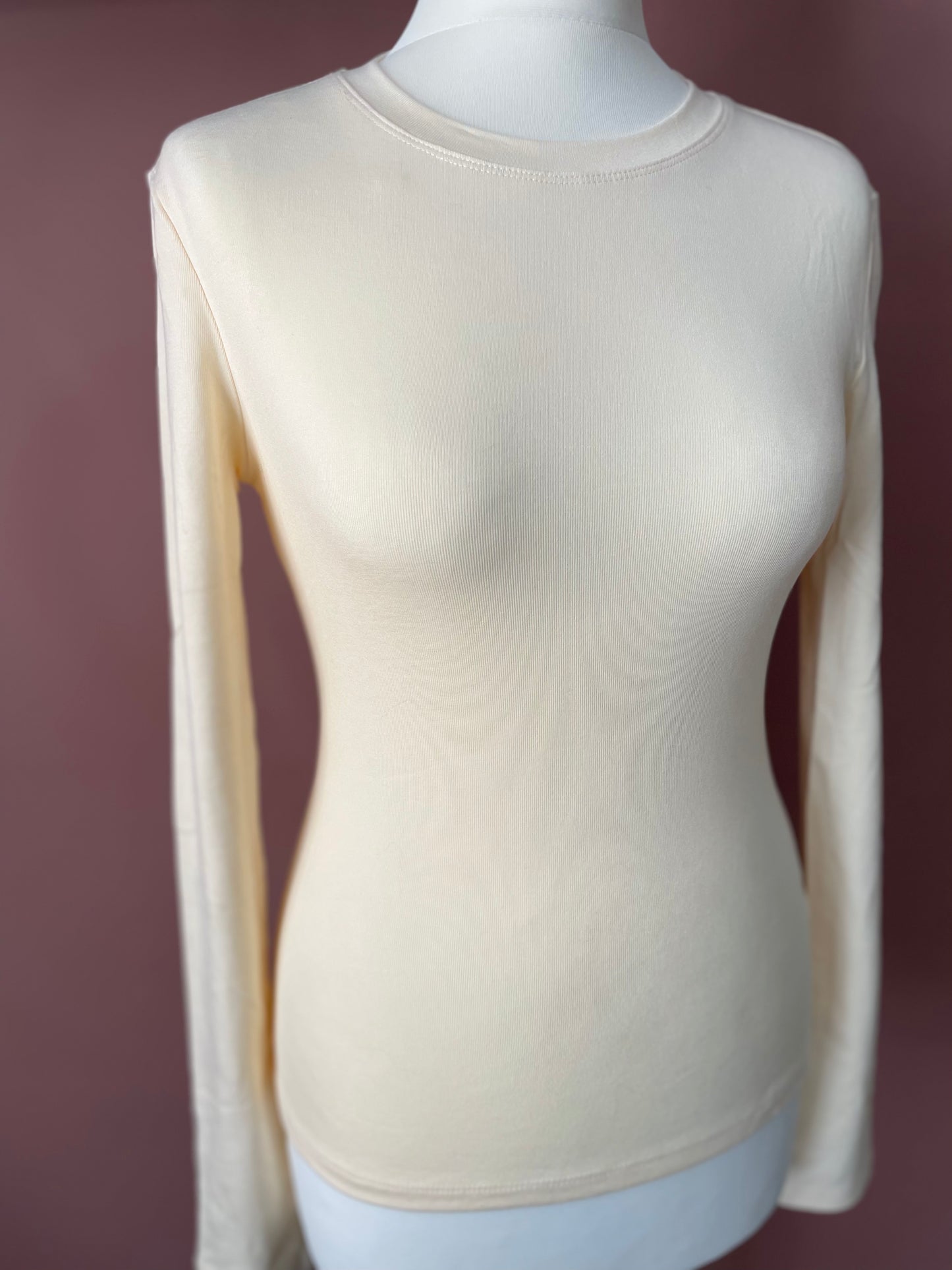Basic Long Sleeve Cream Top
