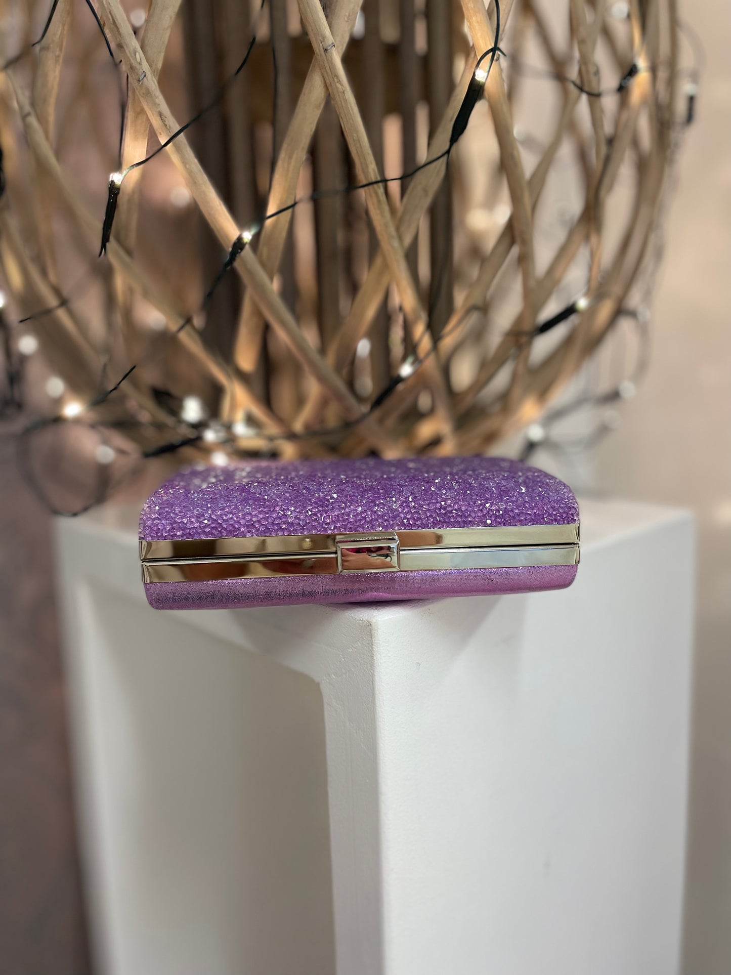 Lilac Sparkle Clutch Bag