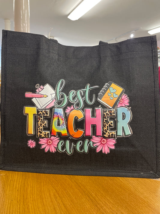 Best Teacher Black Tote bag