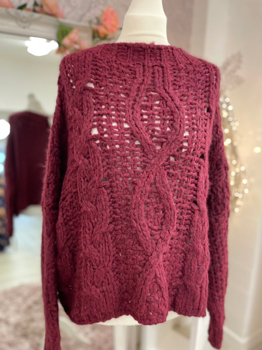 Marta One Size Burgandy Knit Jumper