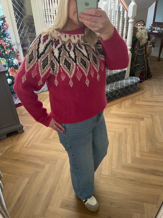 Pink fairisle jumper