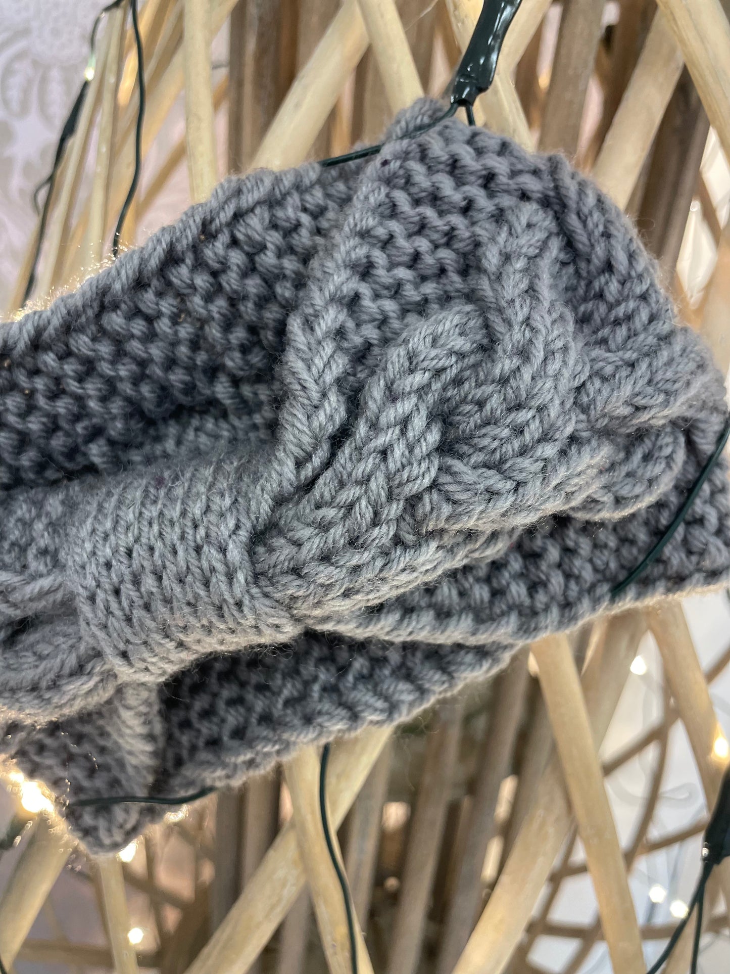 Grey Knitted Headband