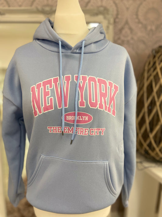 Baby Blue New York Hoodie