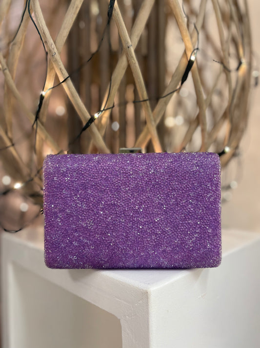 Lilac Sparkle Clutch Bag