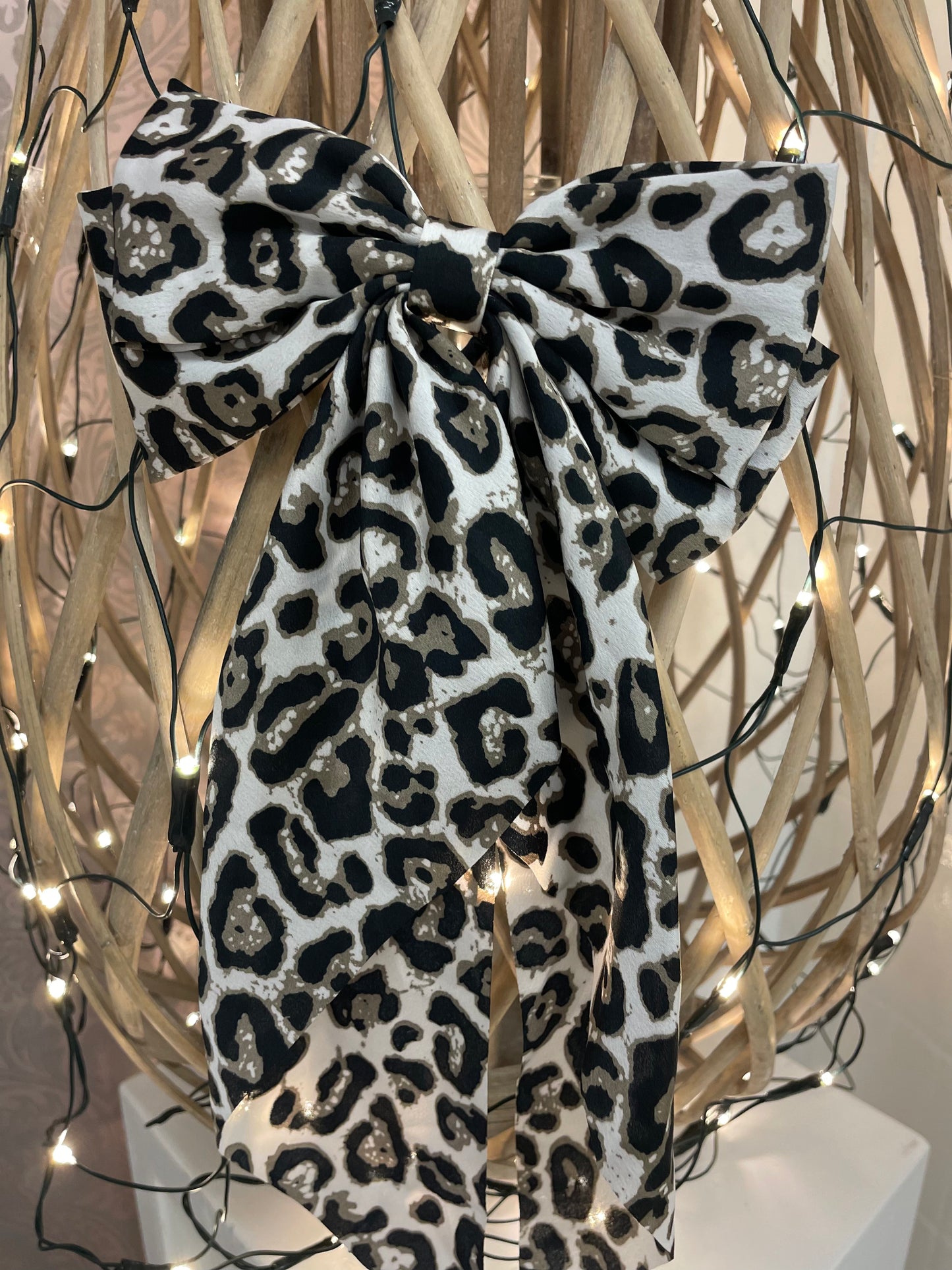 Leopard Print Large Bow