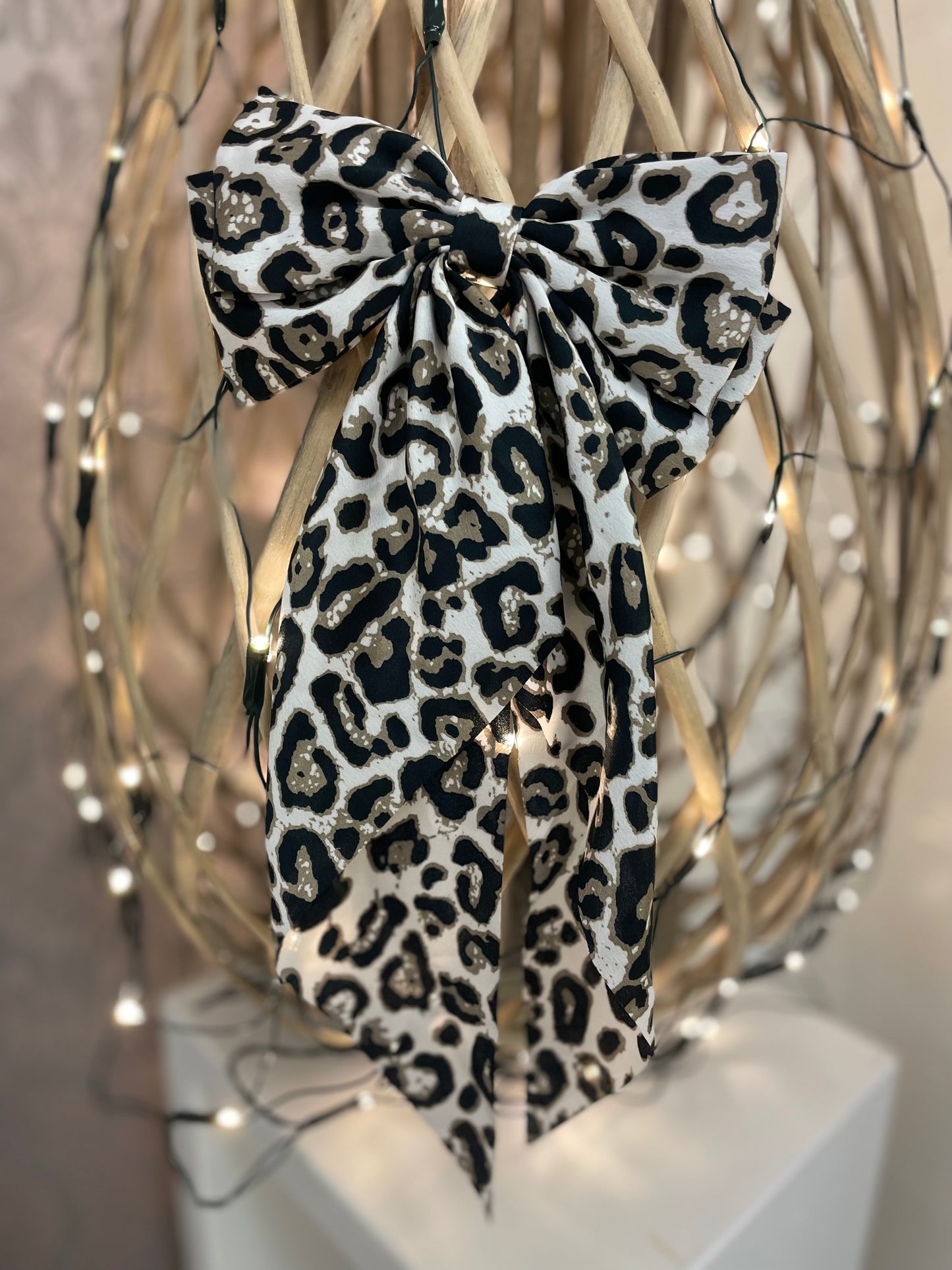 Leopard Print Large Bow