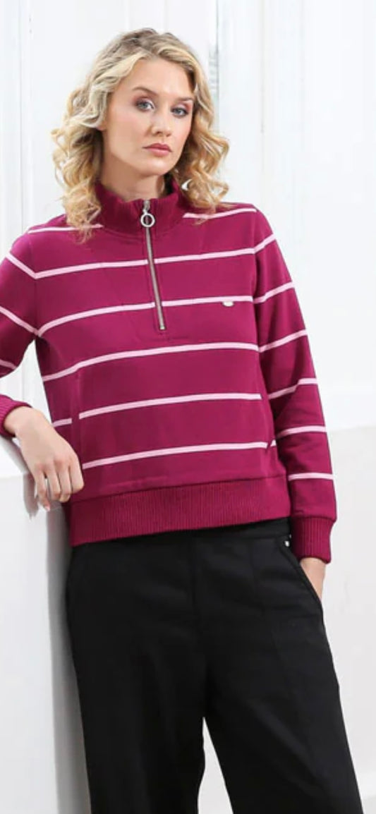 Molly Half Zip Berry