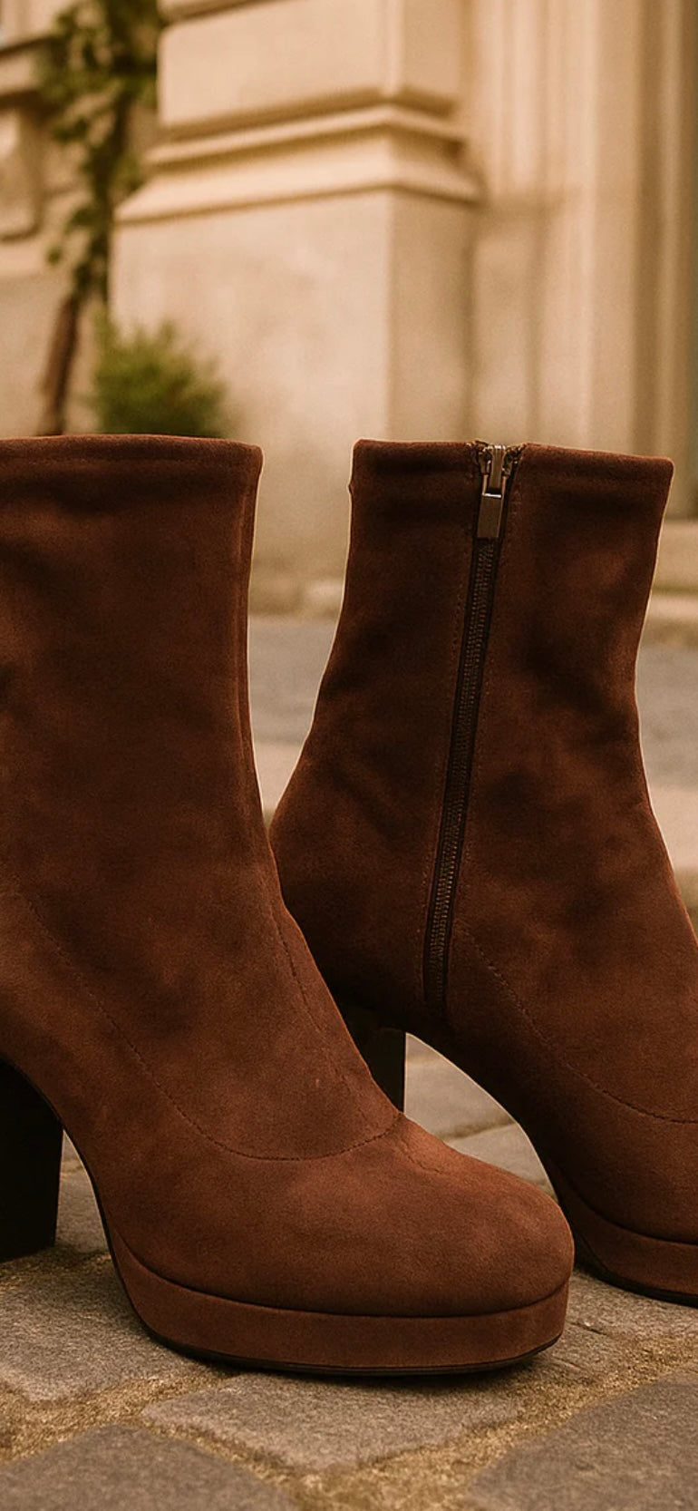 Sofia Brown Suede Sock Boot