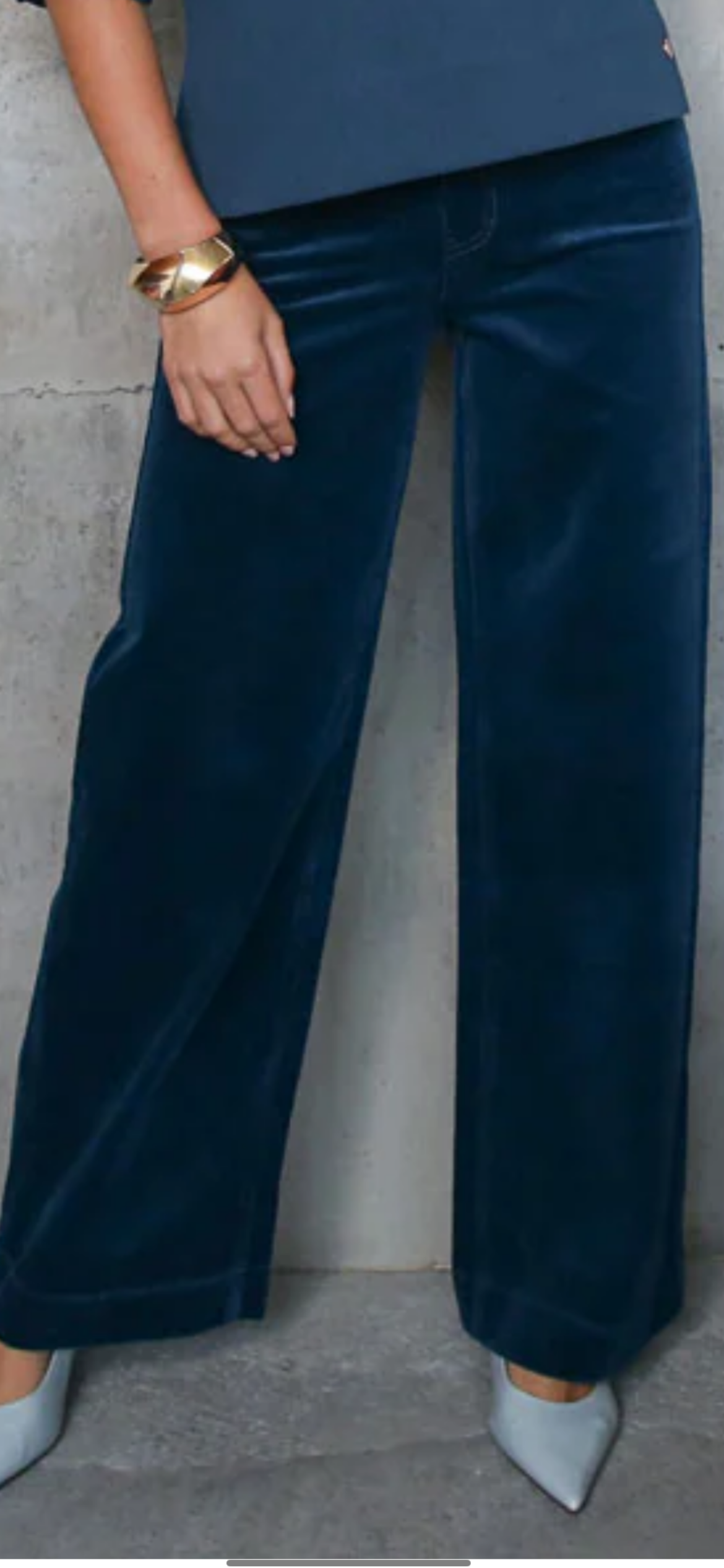 Jacinda Wide leg Cord Trousers in Teal