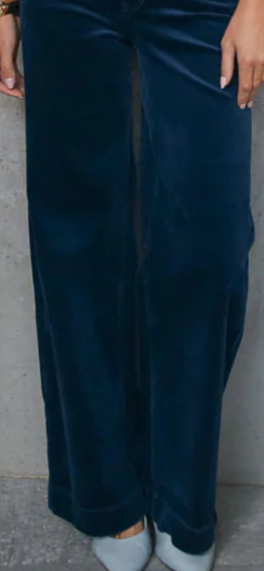 Jacinda Wide leg Cord Trousers in Teal