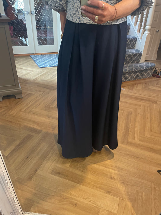 Navy Wide Leg Trouser